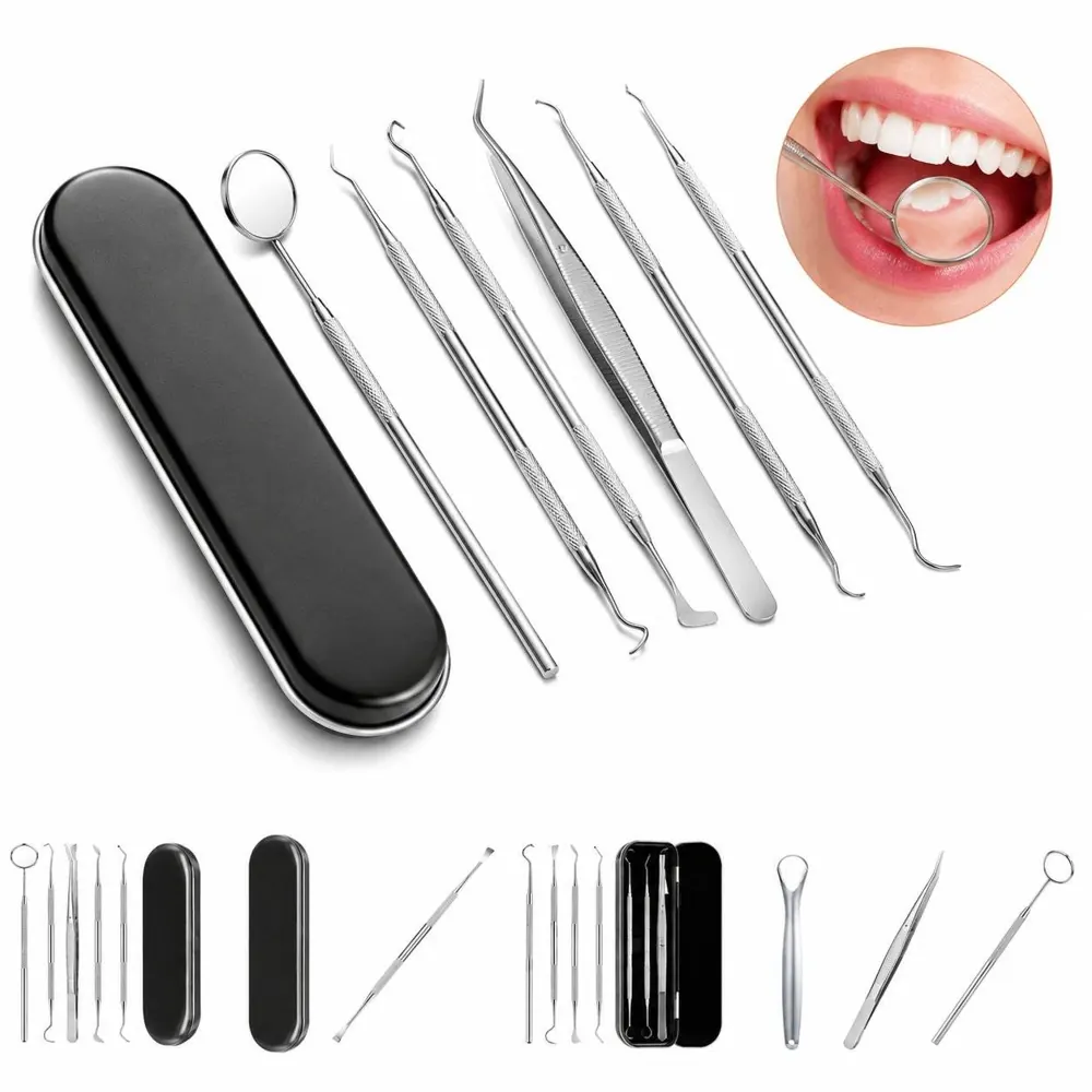 Stainless Steel Dental Cleaner Kit with Tongue Scraper 2