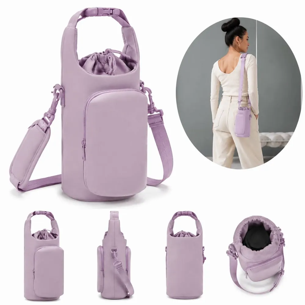 Insulated Water Bottle Holder Bag with Phone Pocket 2