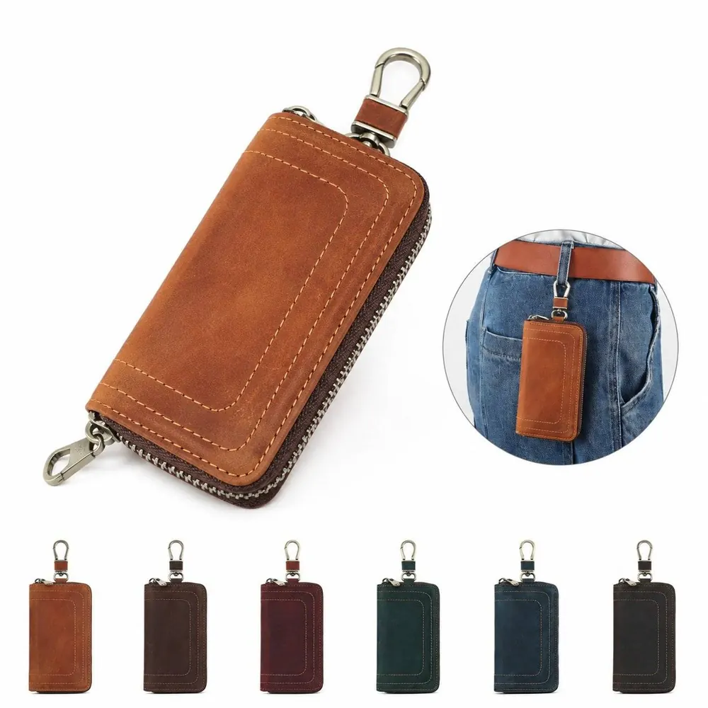 Top-Grain Cowhide Key Organizer with Secure Closure 2