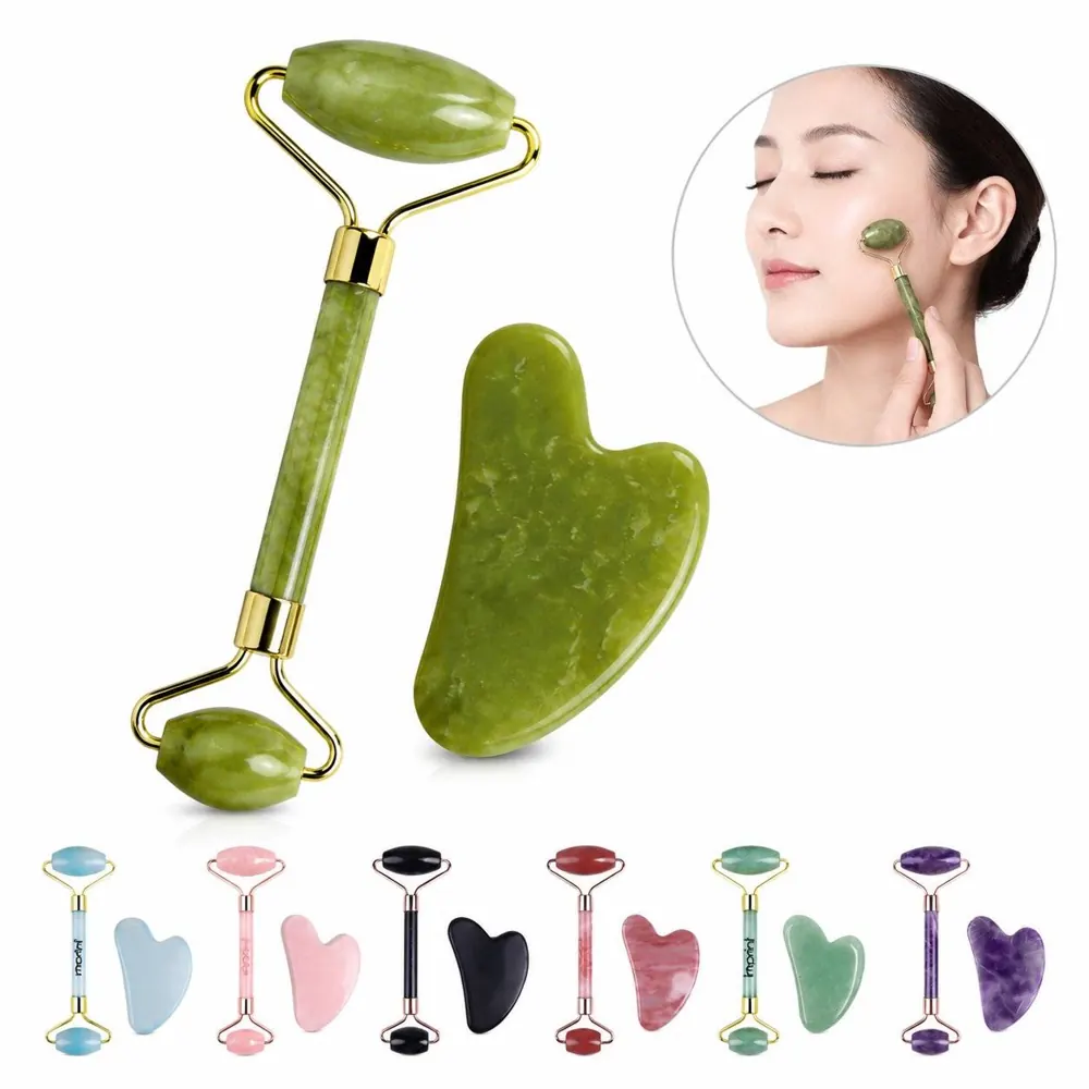 Natural Jade Face Roller Massager 2-Inch for Firming 2