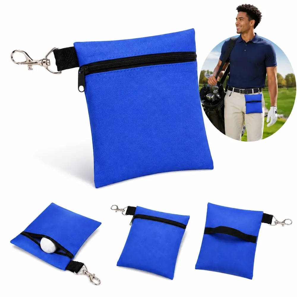 Zippered Golf Ball Pouch Lightweight Portable Storage 2