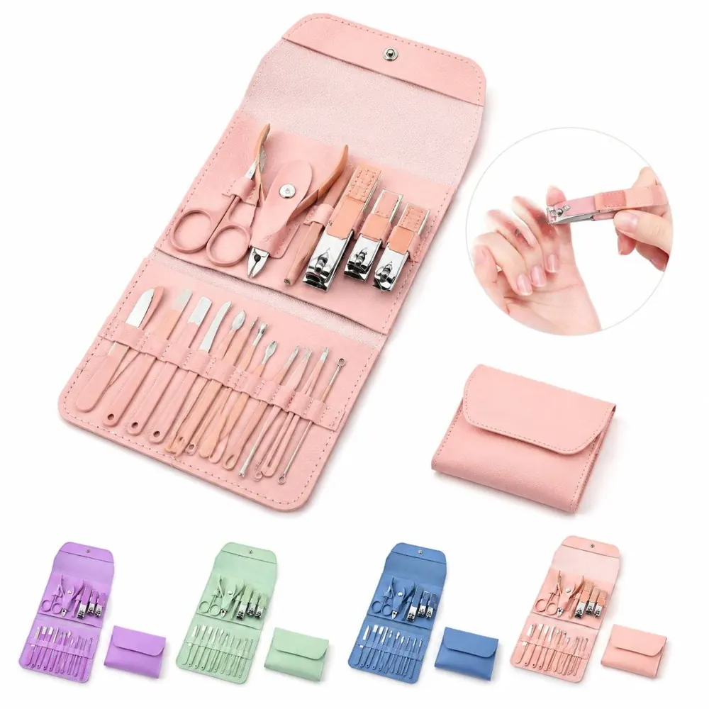 16-in-1 Stainless Steel Manicure Set with Long-Handled 2