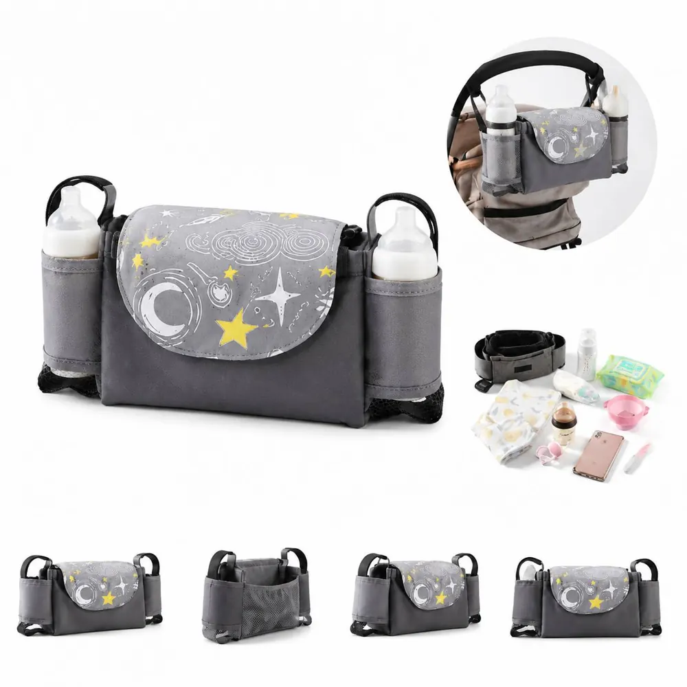 Universal Insulated Stroller Organizer with Cup Holders 2