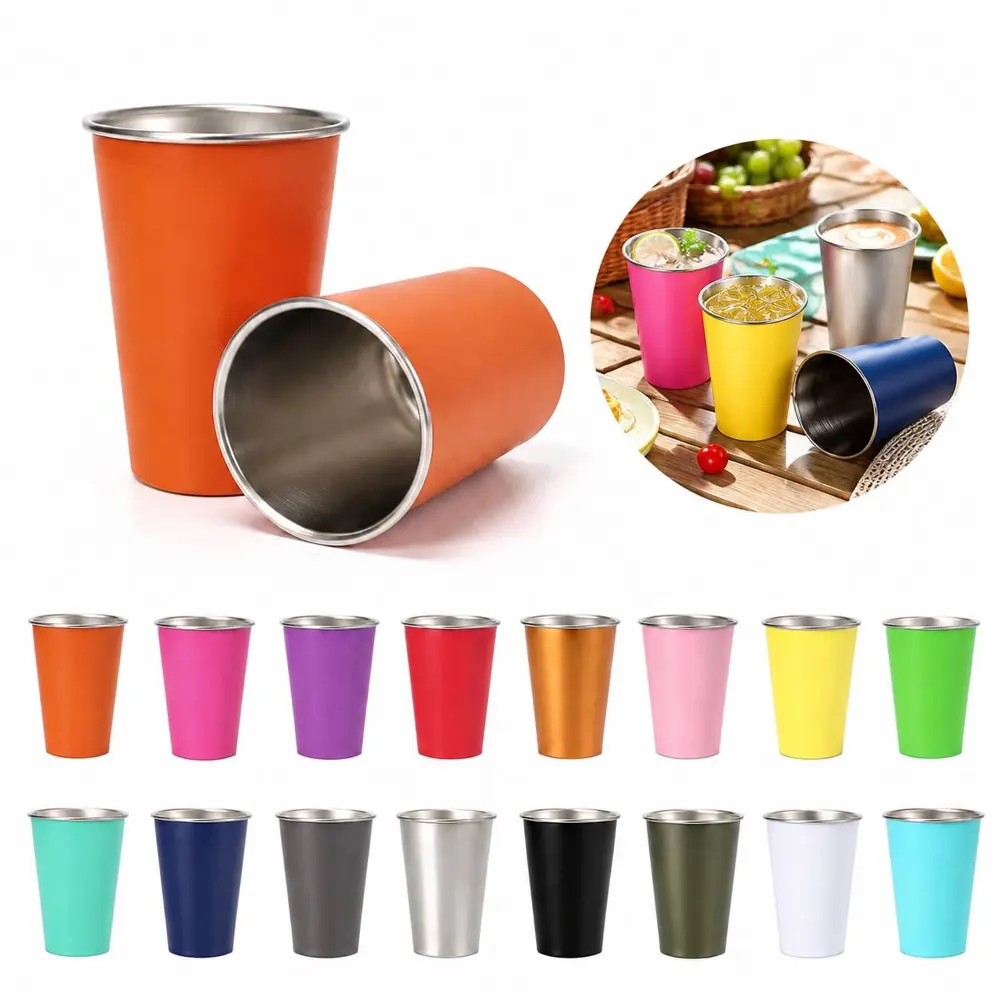 16 oz Stainless Steel Pint Cup, Insulated Reusable Drinkware 2