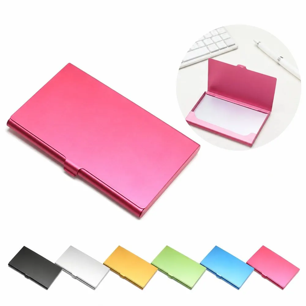 Ultra-Thin Aluminum Alloy Business Card Holder with Secure 2