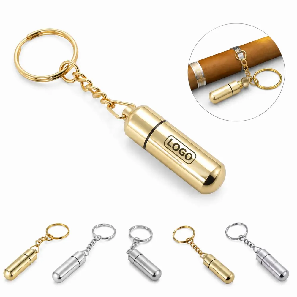 Stainless Steel Cigar Punch, Compact Pill Capsule Design