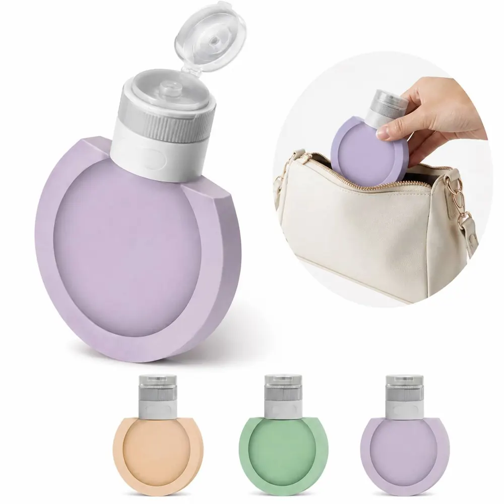Leak-Proof Silicone Travel Bottle Set for Shampoo, Lotion 2