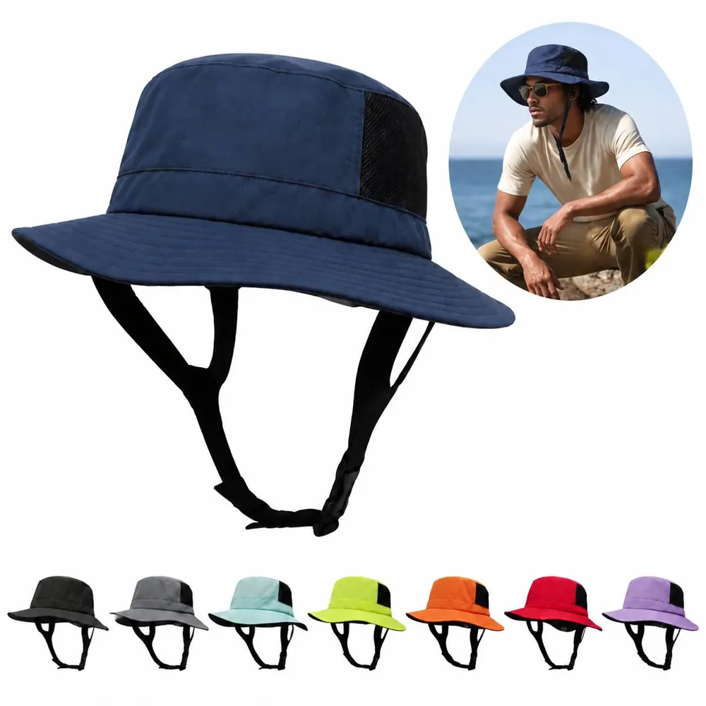 Sun Protection Fisherman Hat with Chin Strap for Outdoor 2
