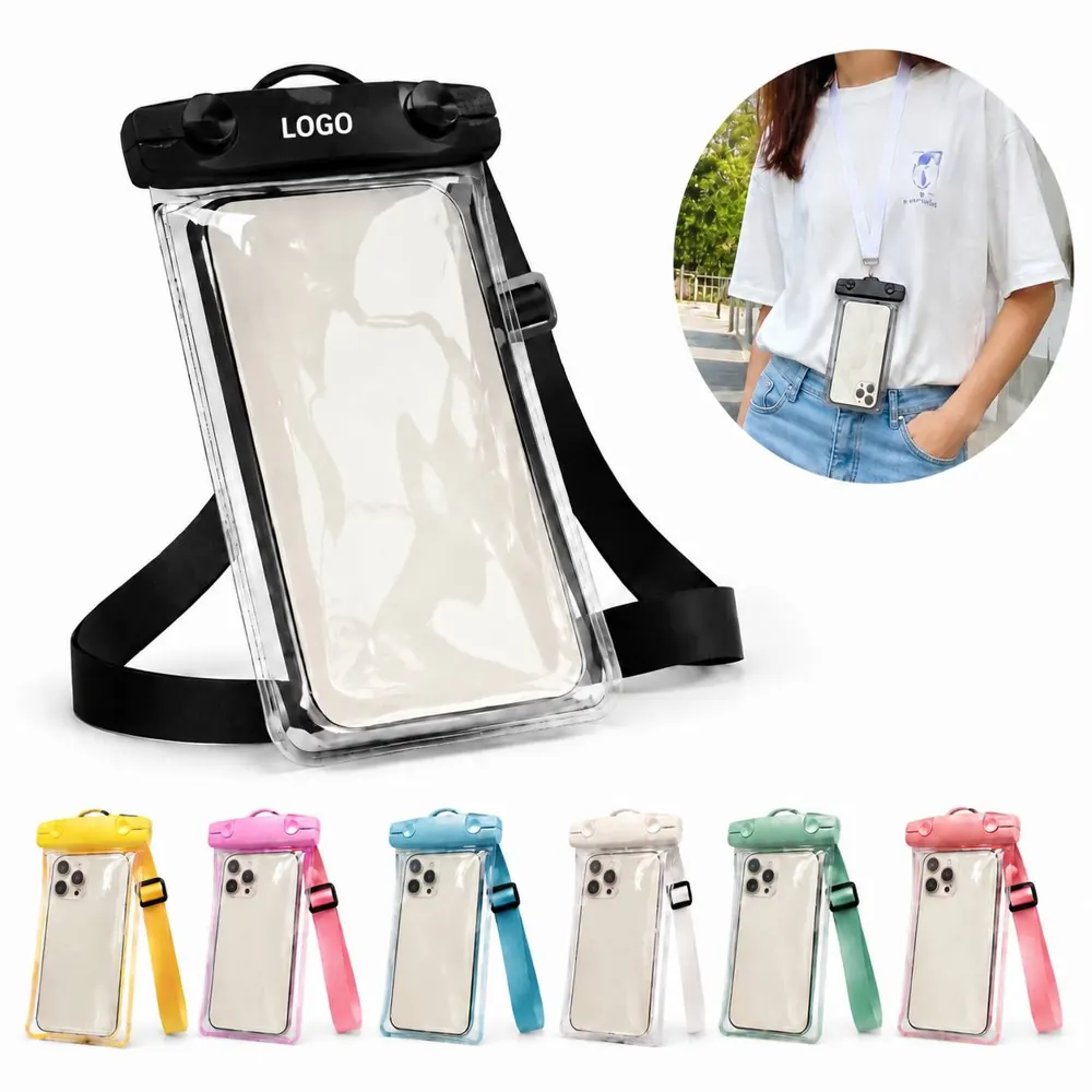 Fluorescent Phone Waterproof Pouch with Lanyard