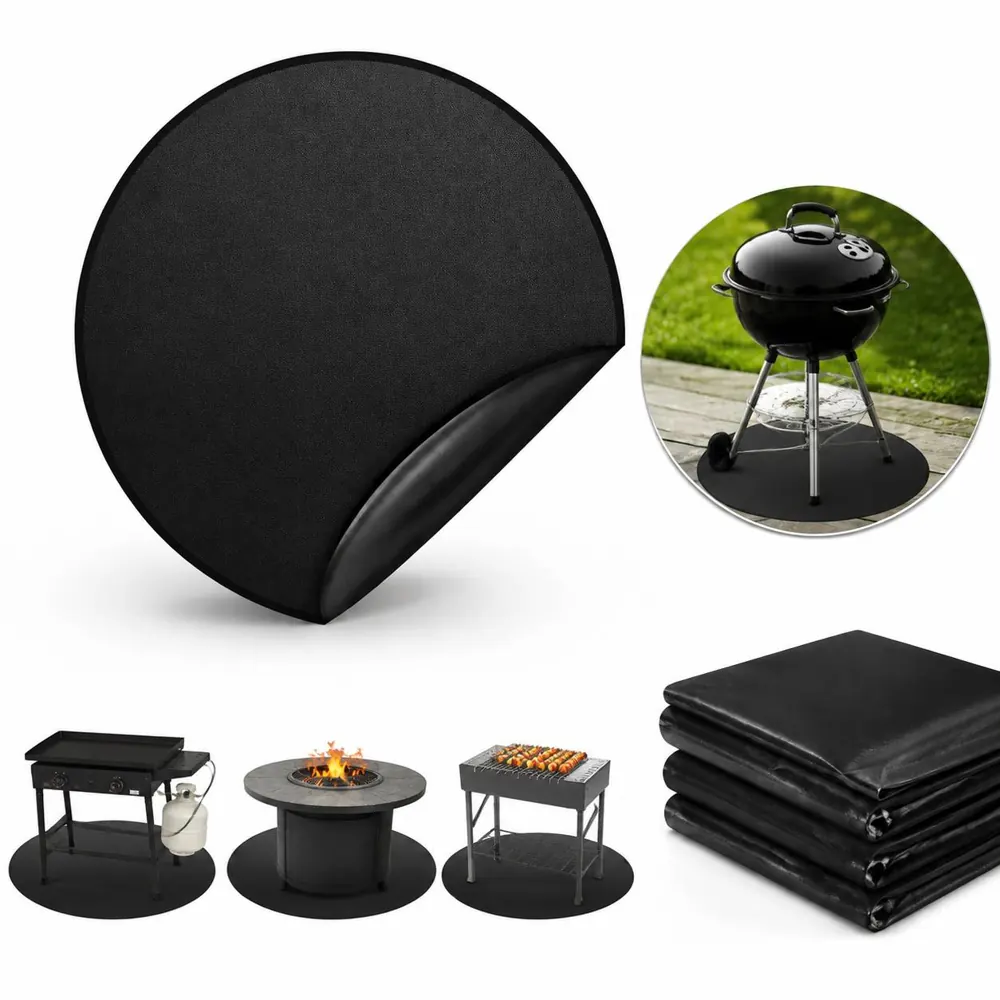 3-Layer Fireproof Grill Mat 36" Round for Patio & Deck 2