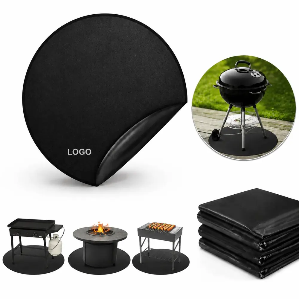 3-Layer Fireproof Grill Mat 36" Round for Patio & Deck