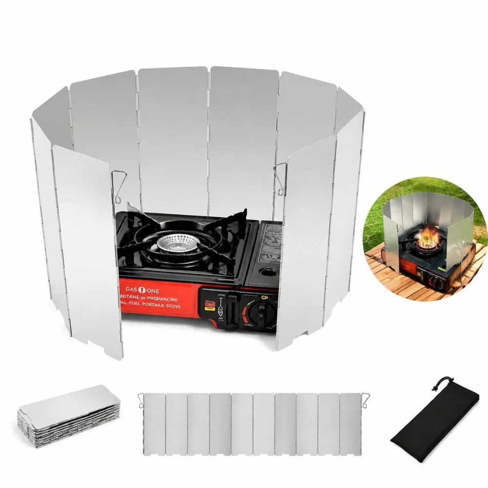 Folding Camping Stove Windscreen with Adjustable Panels 2