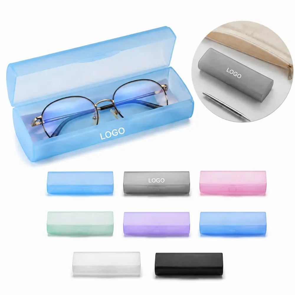 Semi-Transparent Plastic Eyewear Case for Glasses, Portable