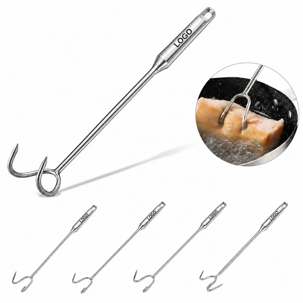 Stainless Steel Pigtail Meat Hook Flipper for Grilling