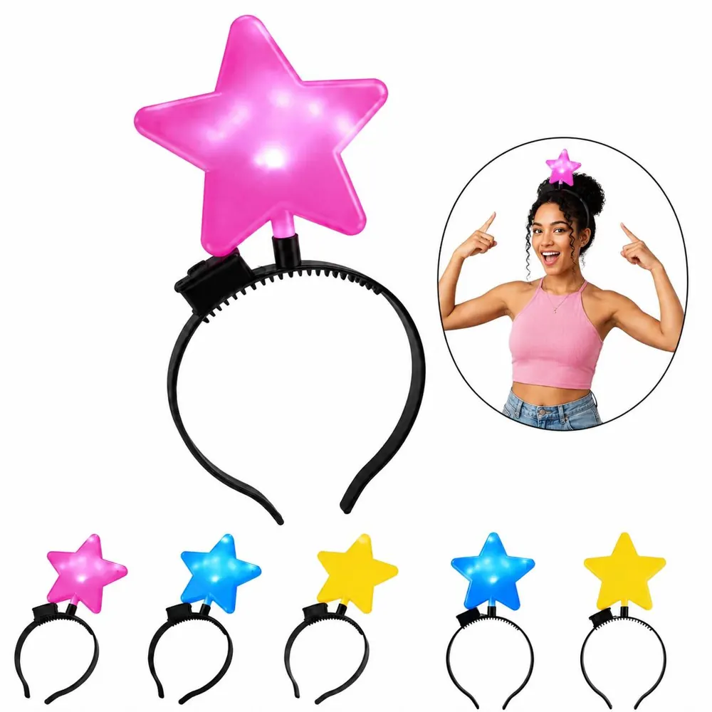 LED Star Headband with Colorful Glow Modes for Concerts 2