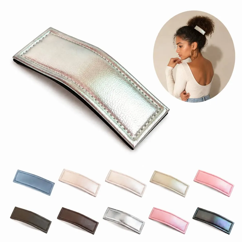 Premium PU Metal Snap Hair Clips for Secure Styling 2