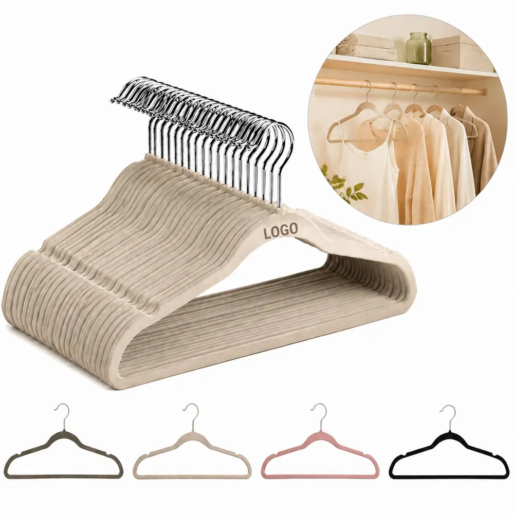 Slim Velvet Non-Slip Suit Hangers for Closet Space Saving