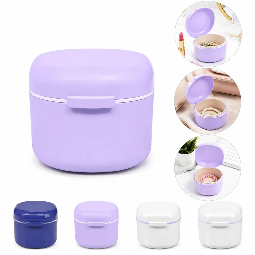 Durable Double-Layer Denture Cleaning Case with Secure Lid 2