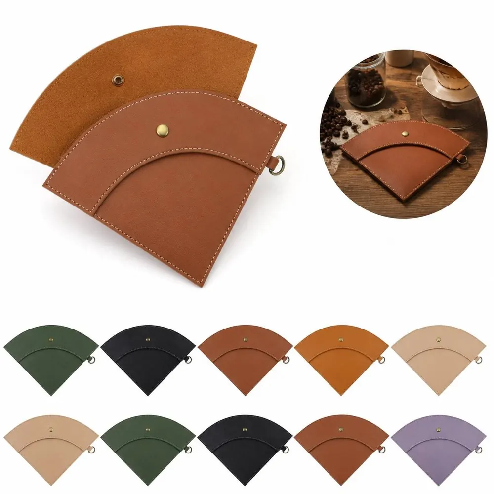 Genuine Leather Coffee Filter Sleeve Holder for Standard 2