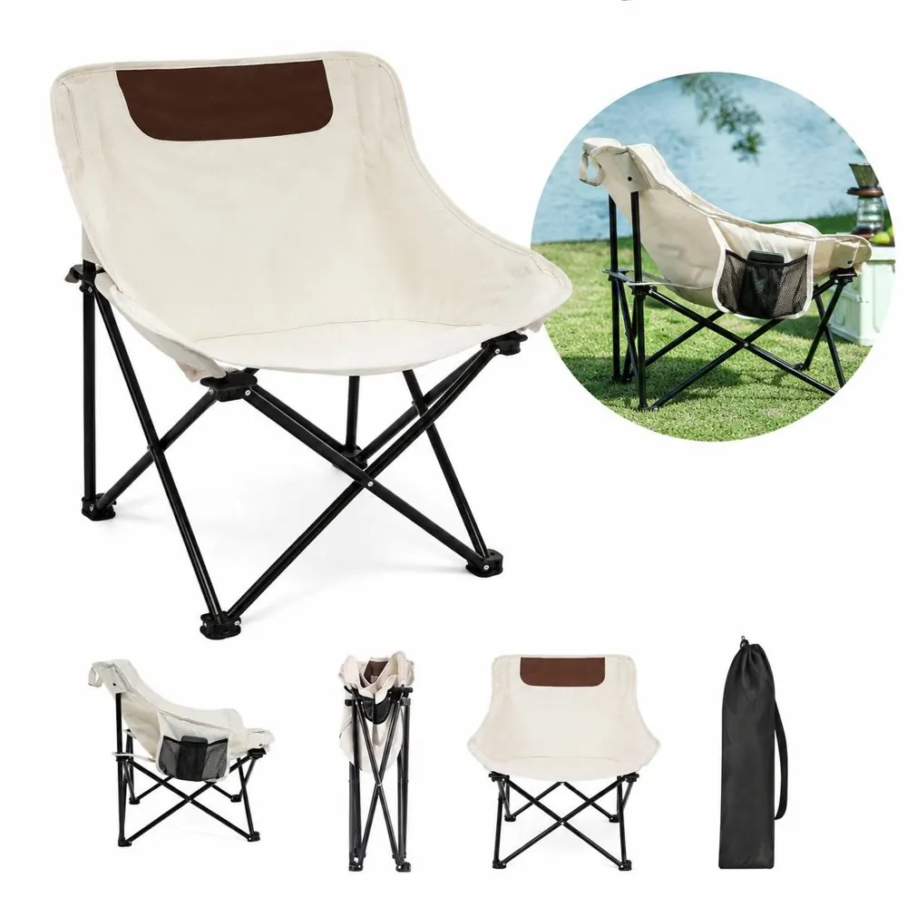 Heavy Duty Folding Moon Chair with Carry Strap for Beach 2