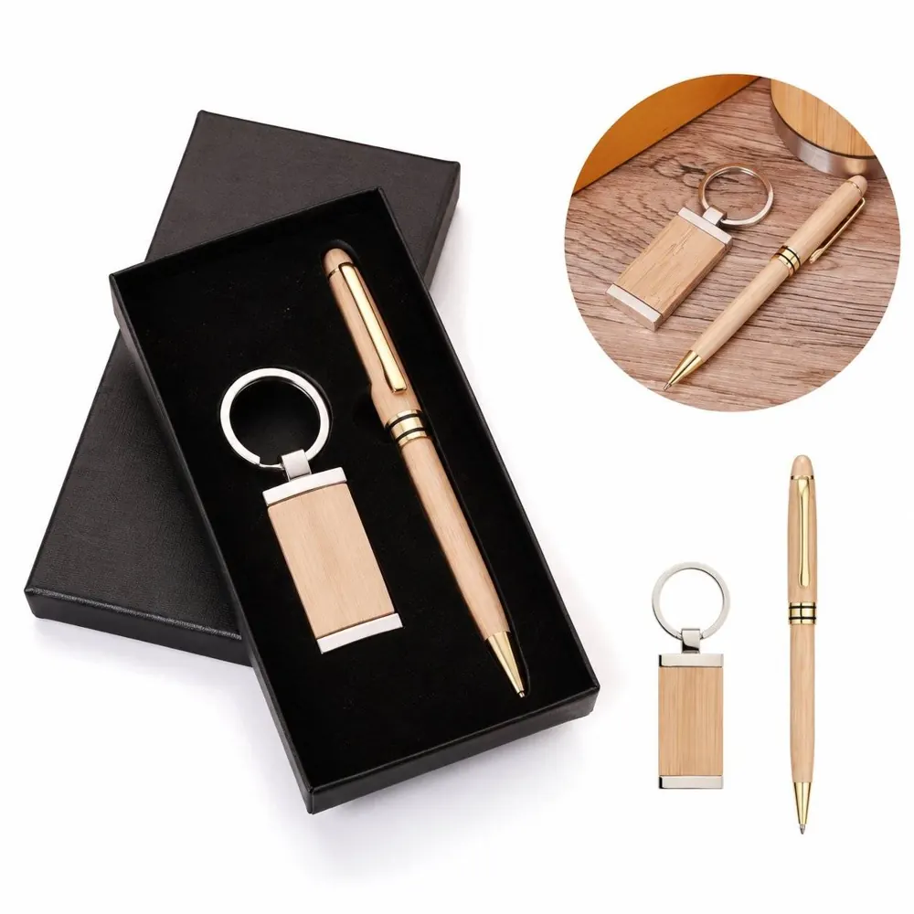 Bamboo Pen Keychain Set with Eco-Friendly Casing 2