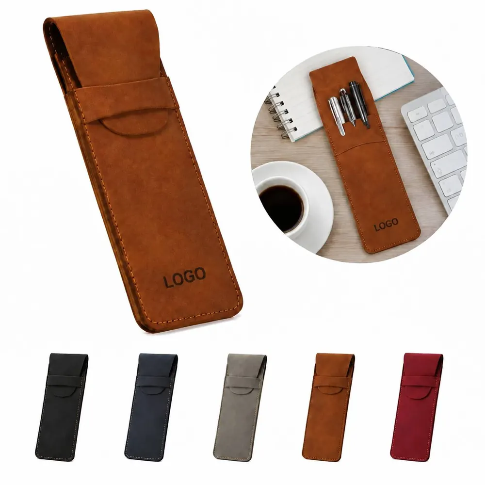Genuine Leather Pen Case with Multiple Slots
