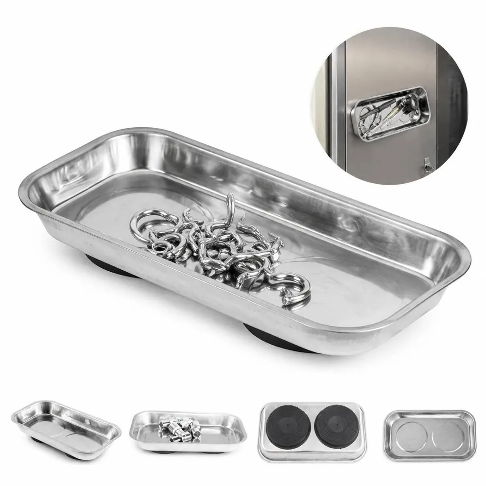 Large Stainless Steel Magnetic Parts Tray for Workshop 2
