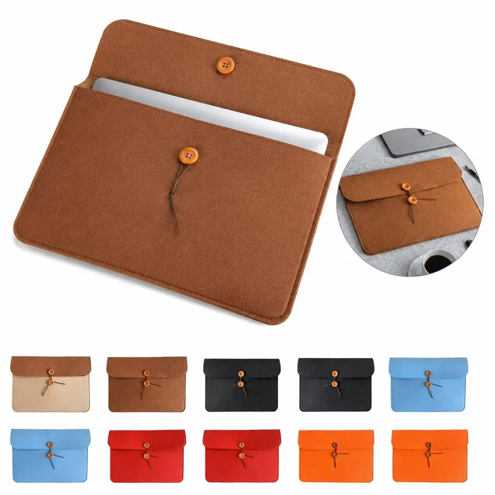 A4 Felt Document Folder with Button Closure, Multi-Pocket 2