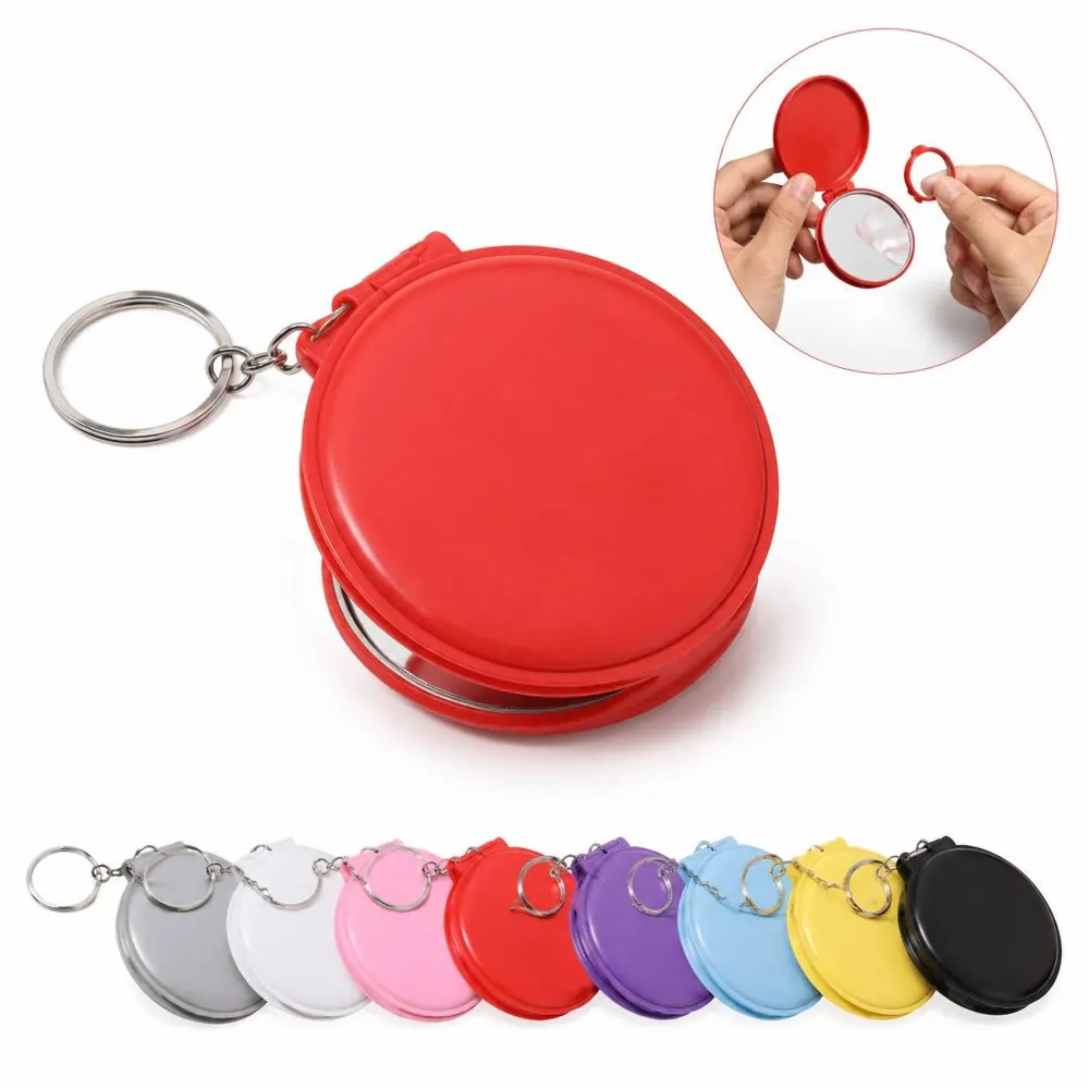 Double Sided Leather Keychain Mirror with 2x Magnification 2