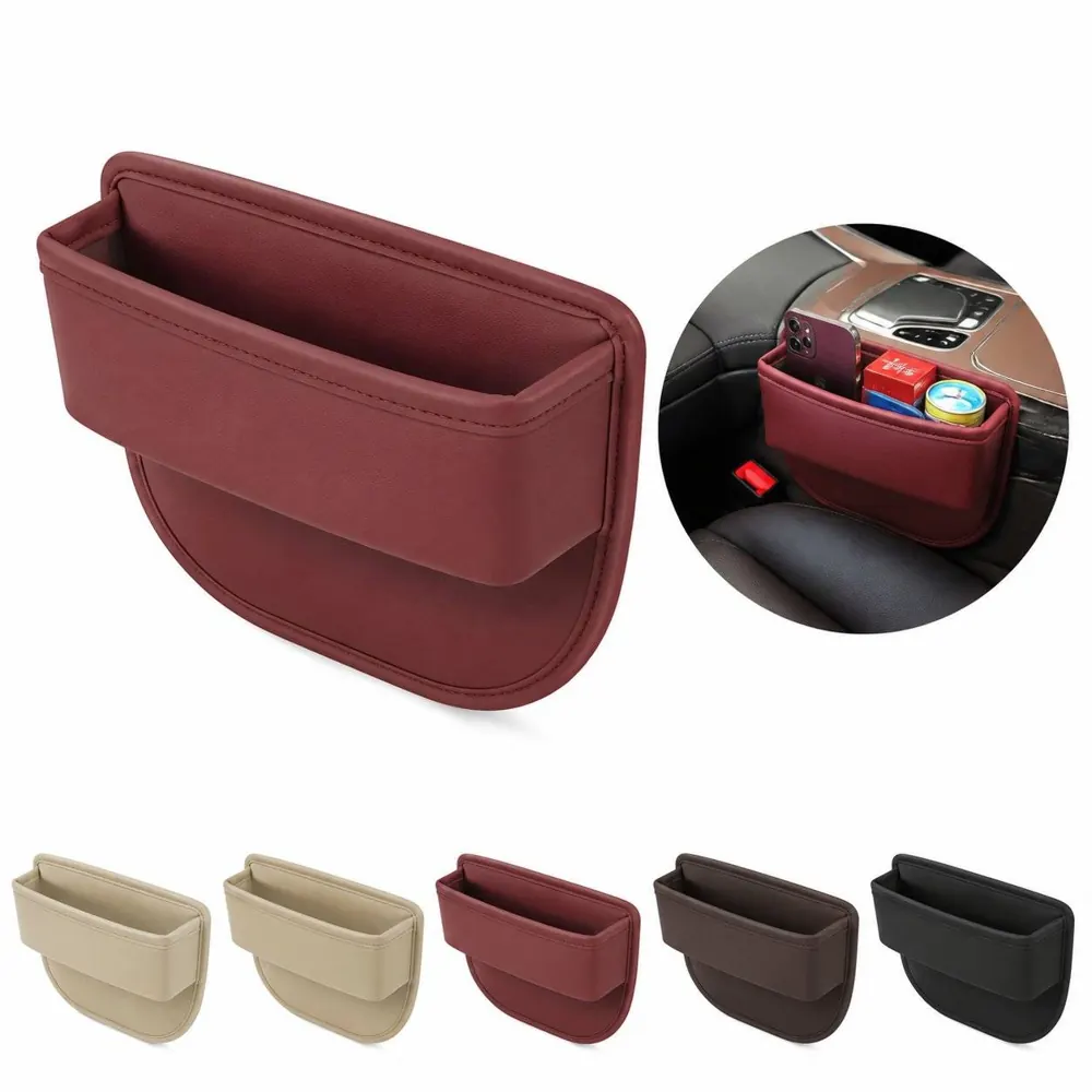 USB PU Leather Car Seat Storage Organizer with Multiple 2