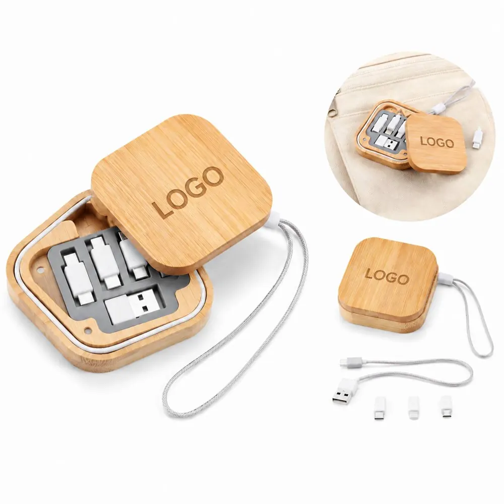 Bamboo Multi USB Charging Adapter Cable Kit with 6 Ports
