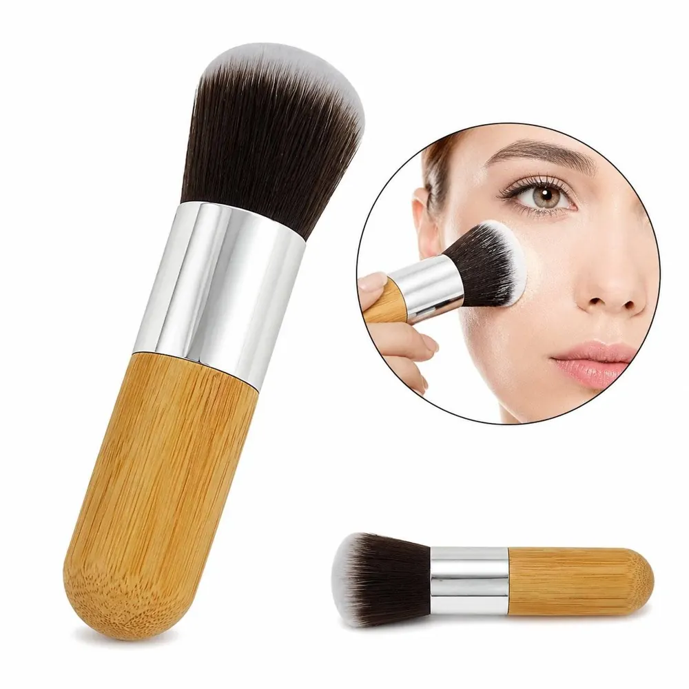 Bamboo Handle Foundation Brush with Soft Synthetic Bristles 2