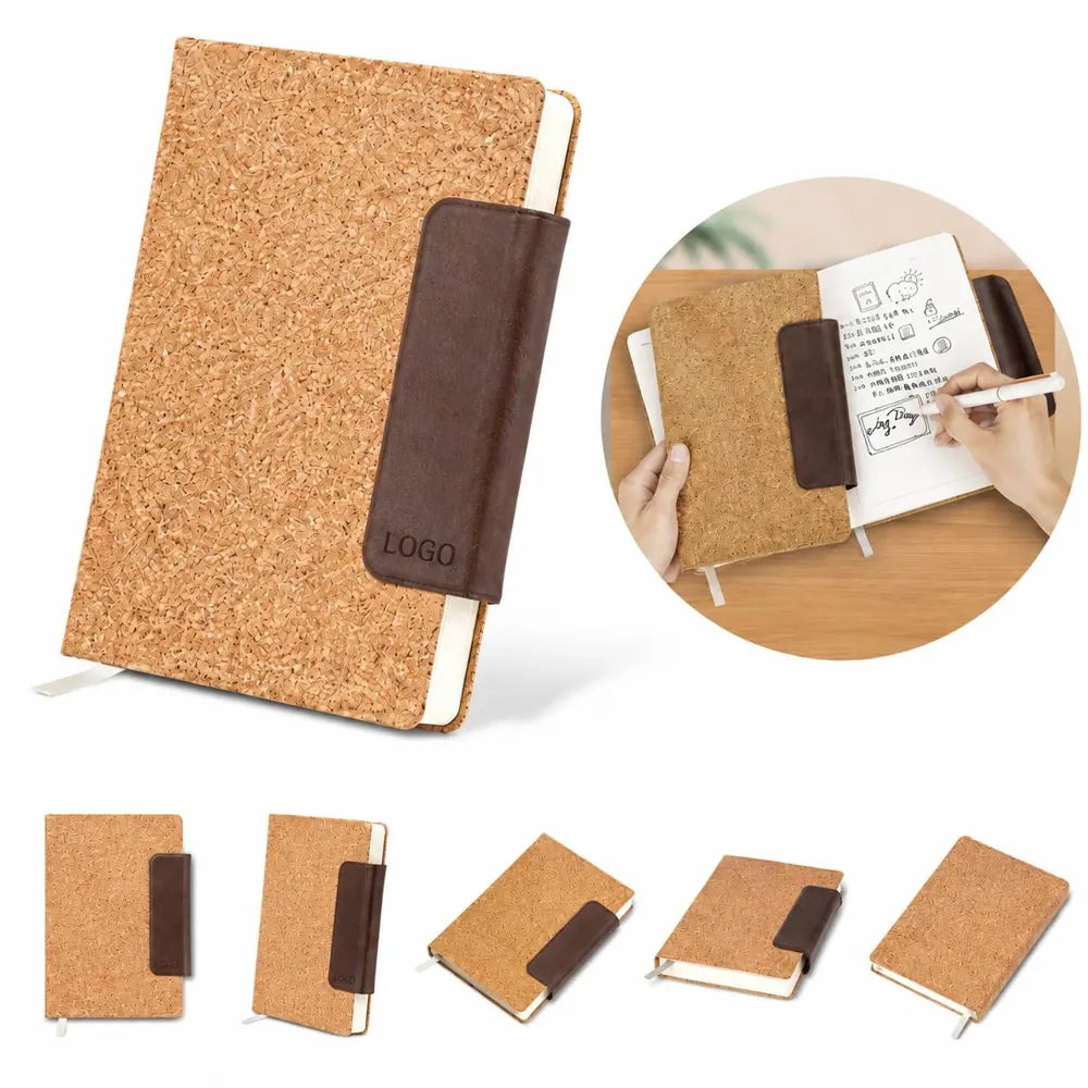 A5 Cork Cover Notebook with Magnetic Clasp, Eco-Friendly
