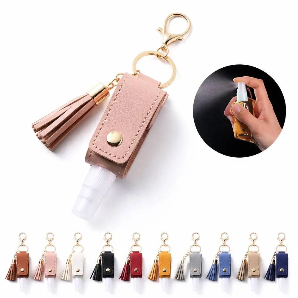 PU Leather Spray Bottle Keychain Refillable Fine Mist 2