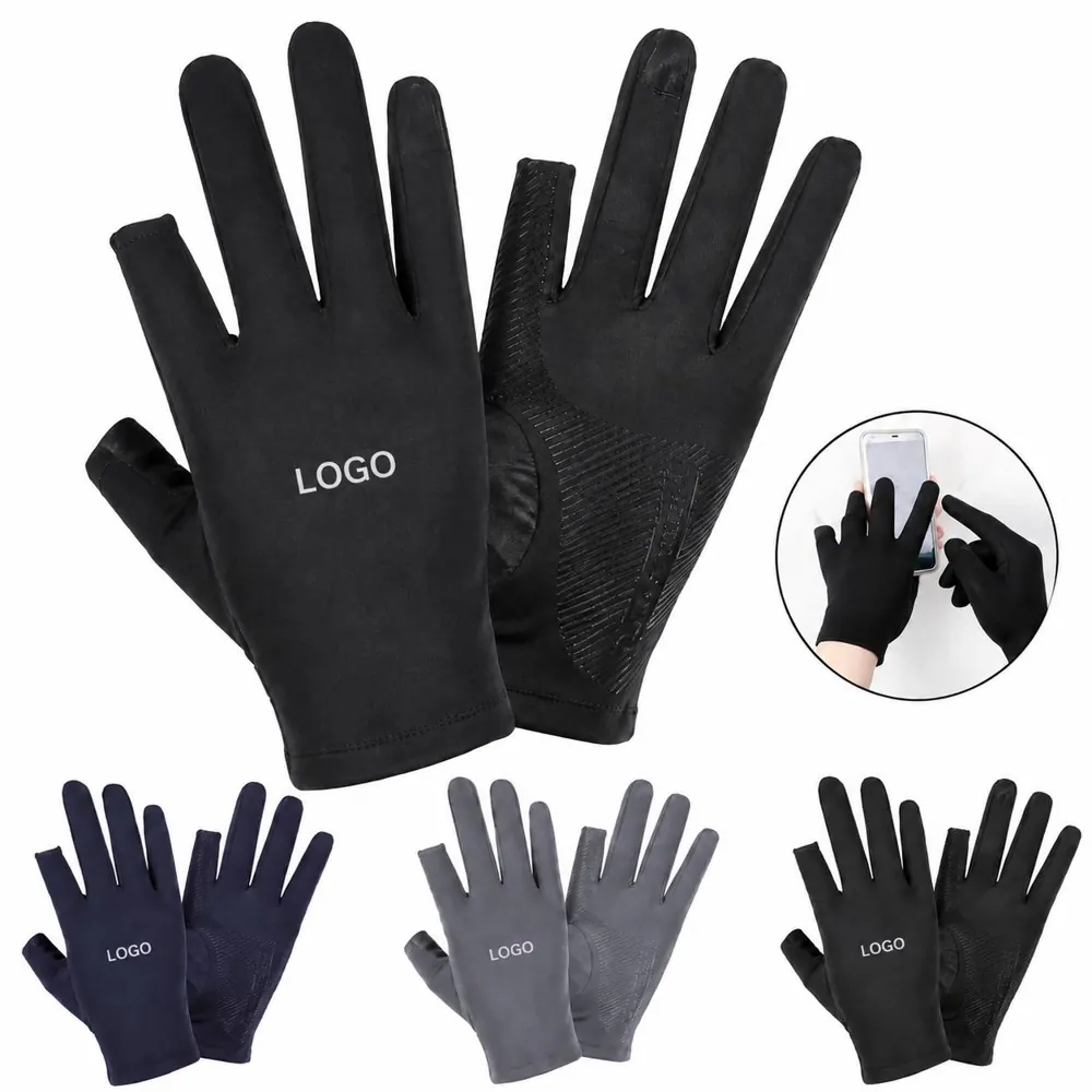 UV-Protective Ice Silk Quick-Dry Gloves for Outdoor Sports