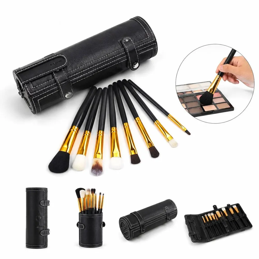 10-Piece Makeup Brush Set with Leather Case 2