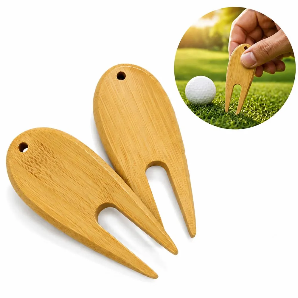 Eco Bamboo Golf Divot Repair Tool, Lightweight Durable Turf 2