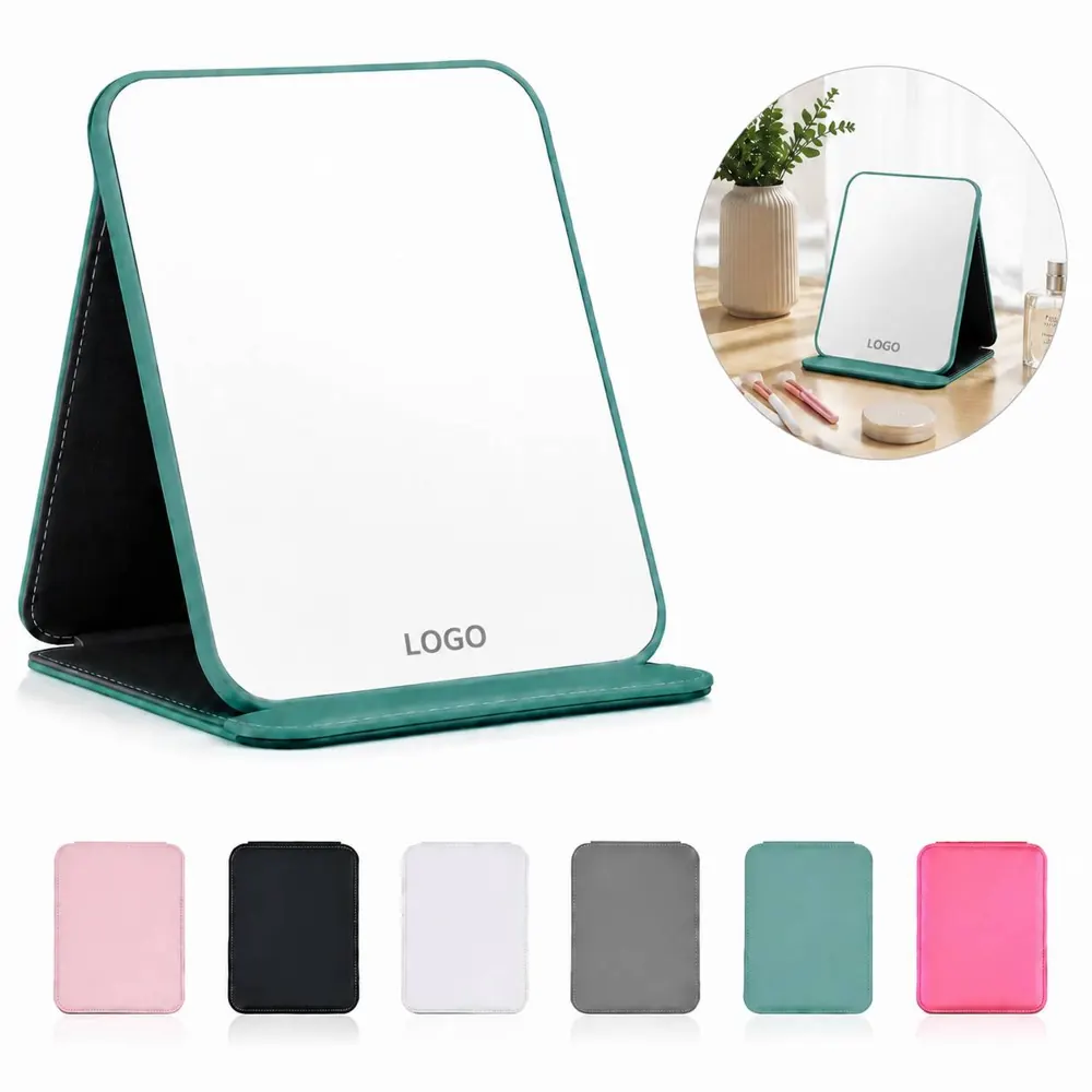 Foldable Rectangular Travel Mirror with Sturdy Stand