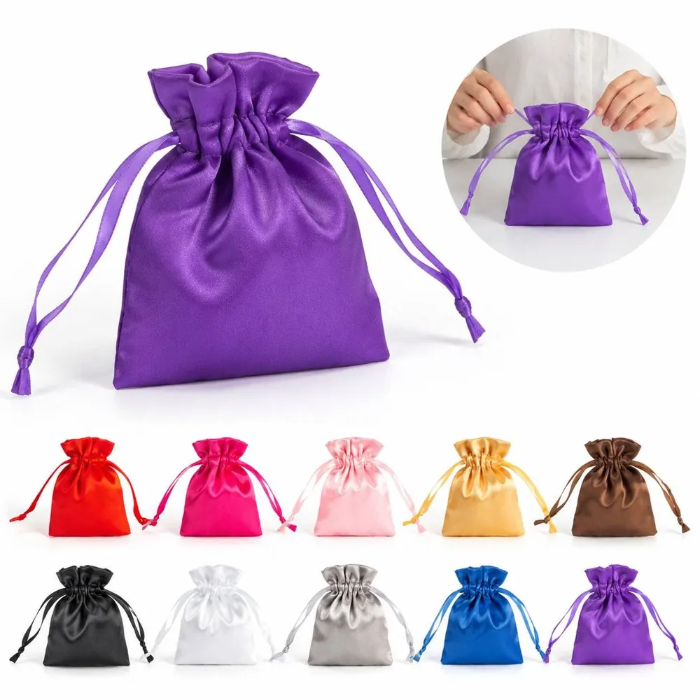 Satin Drawstring Jewelry Pouch for Rings, Earrings 2