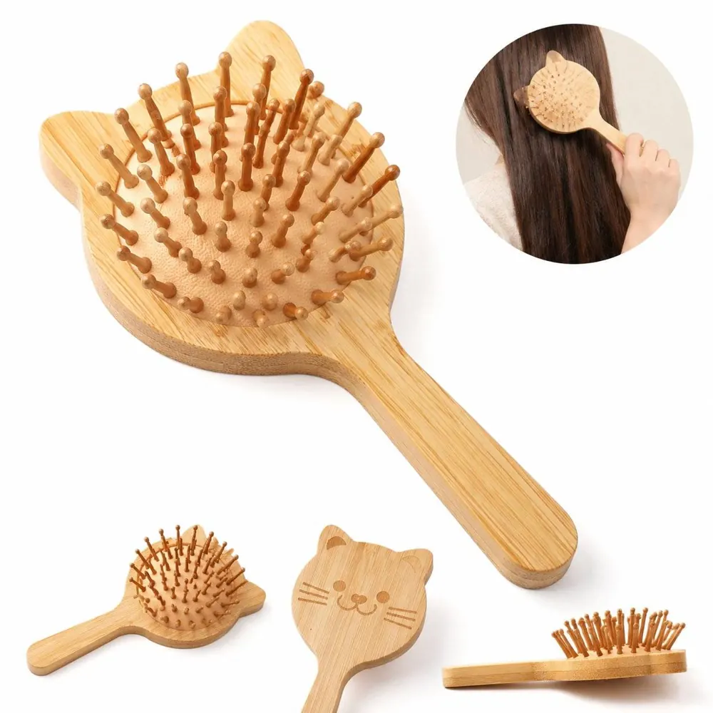 Bamboo Cat Silicone Airbag Comb for Tangle-Free Detangling 2