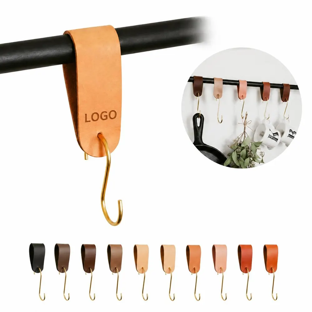 Leather S-Shaped Storage Hook for Crease-Free Garment