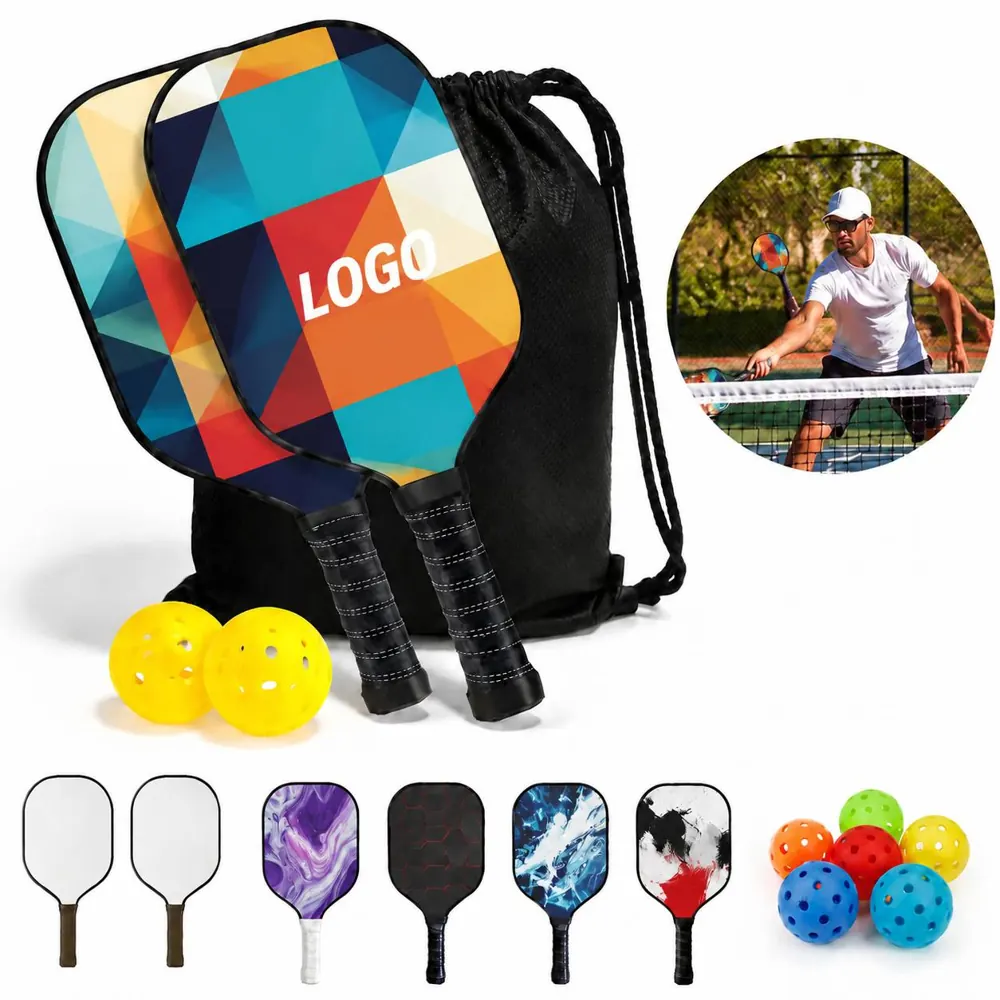 Fiberglass Pickleball Paddle Set with Nylon Bag