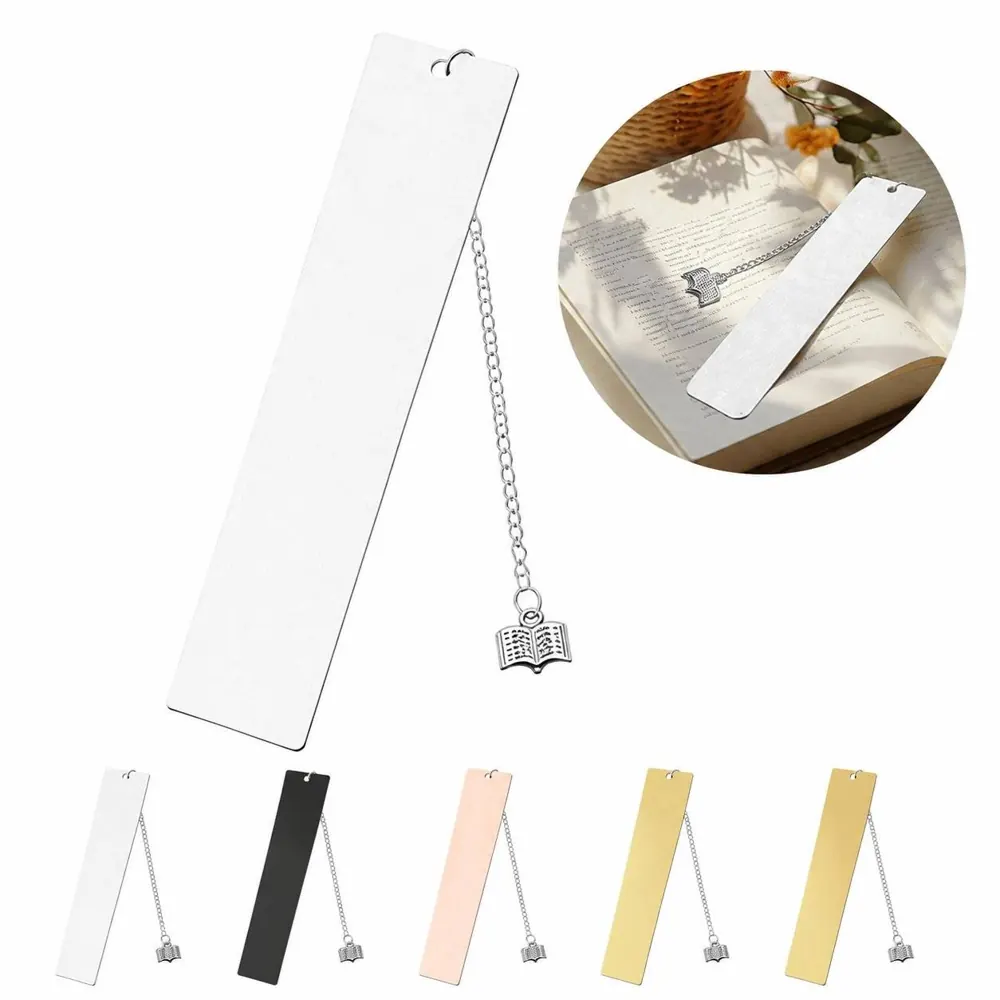 Stainless Steel Bookmark with Pendant, Durable Rectangular 2