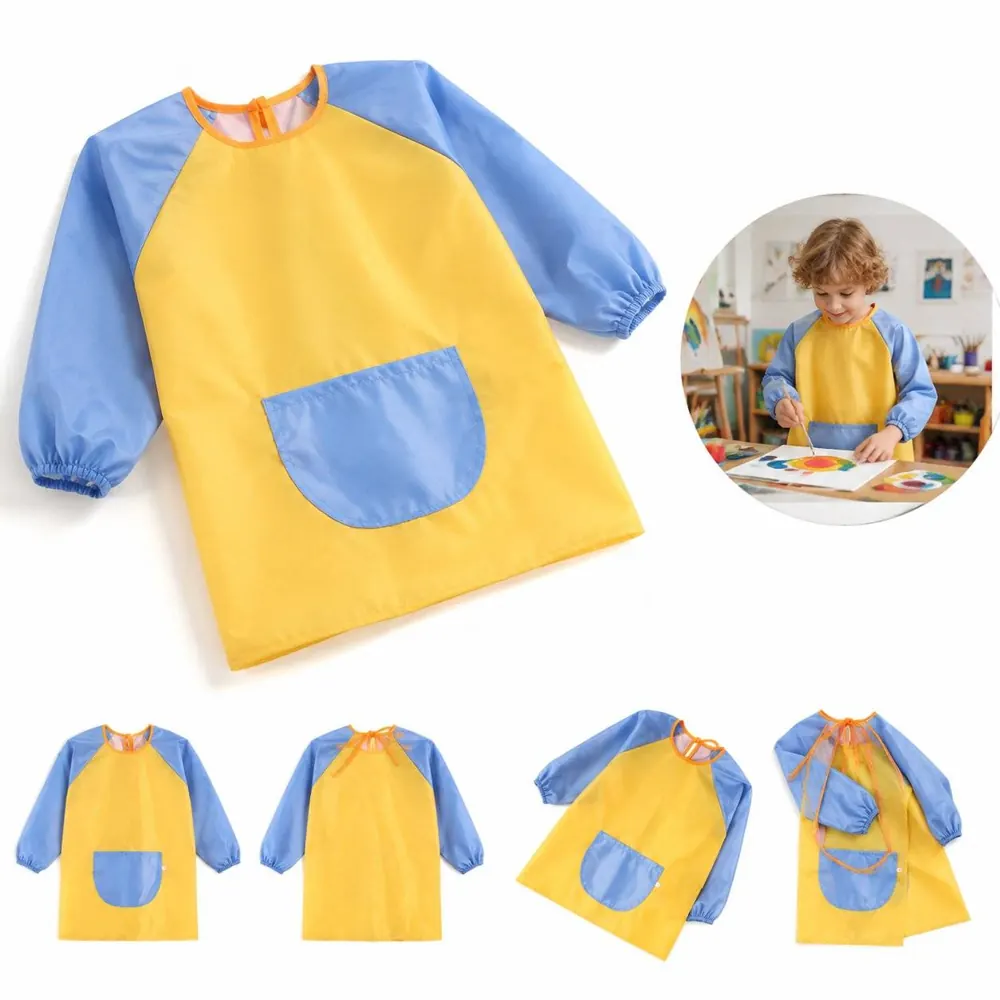 Kids Waterproof Painting Apron, Adjustable Mess-Proof Art 2