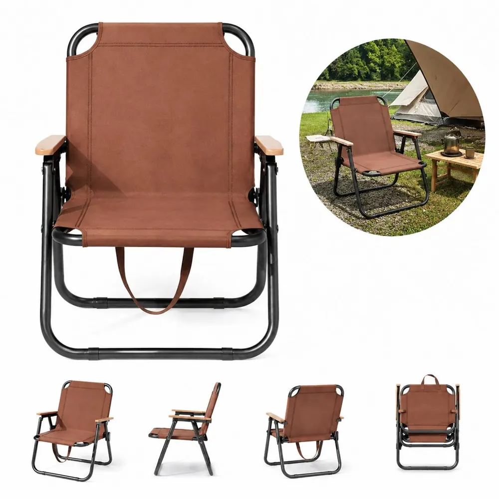 Portable Folding Camping Chair with Carry Handle, Carbon 2