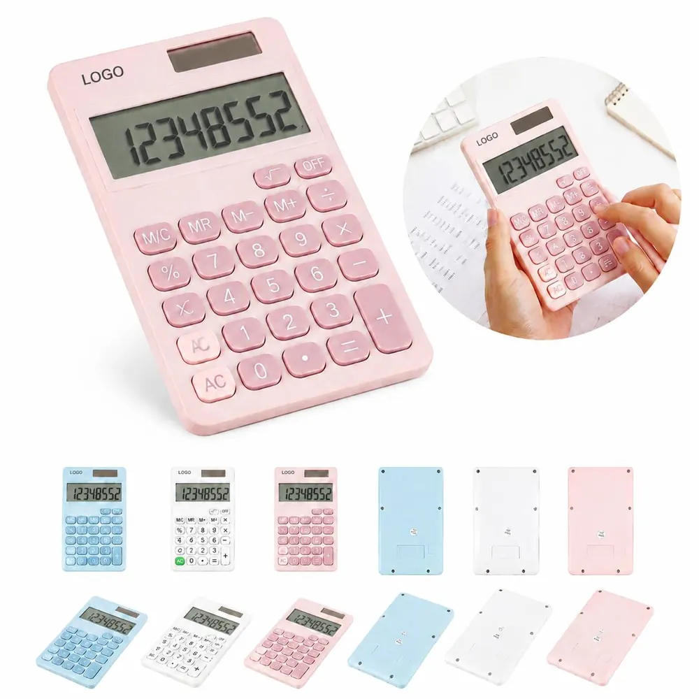 Solar Dual-Power Desktop Calculator with Clear Display
