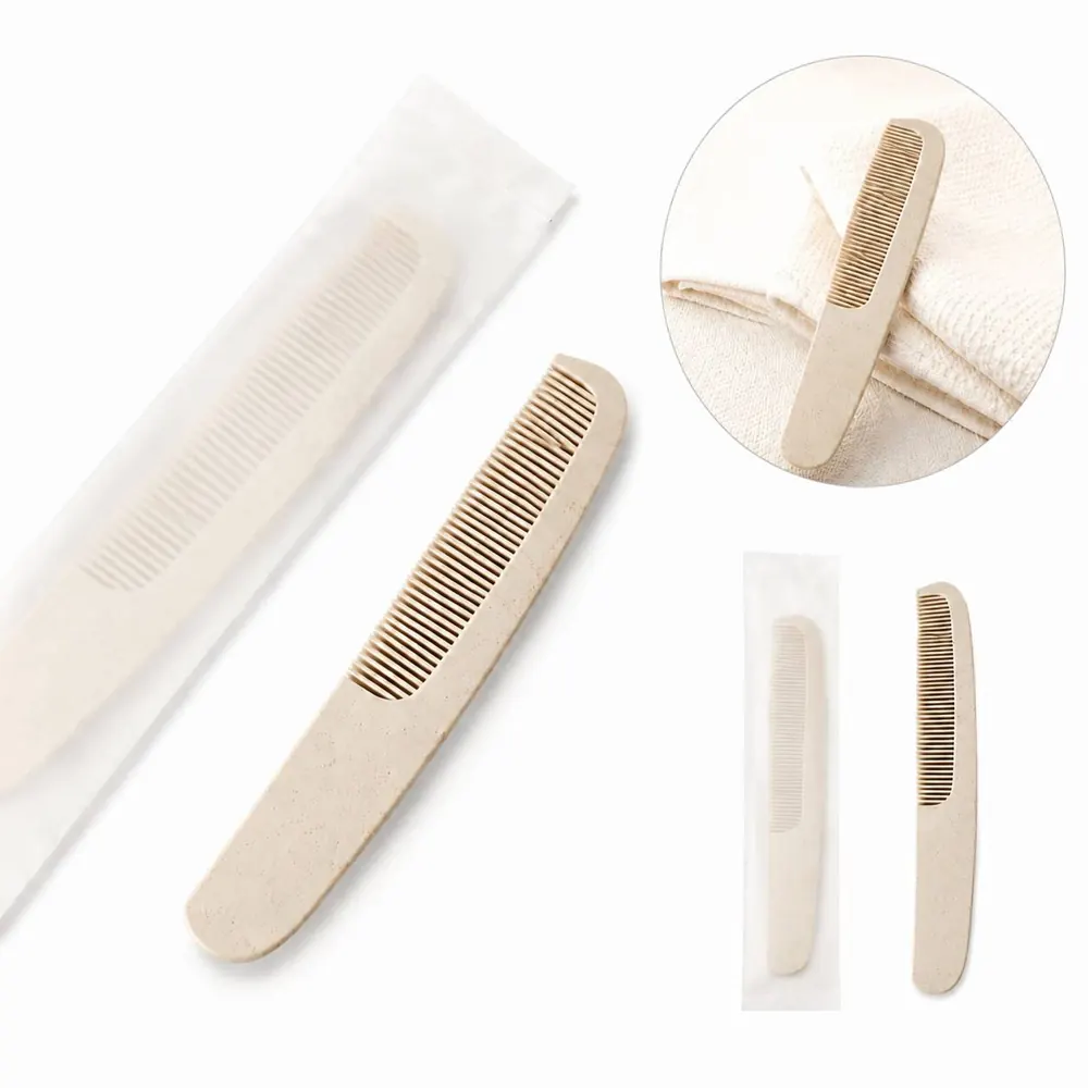 Eco Wheat Straw Comb Individually Wrapped for Hotel Salon 2