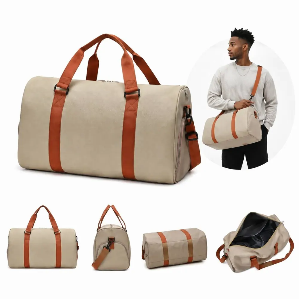 Water-Resistant Oxford Duffel Bag with Multiple Pockets 2