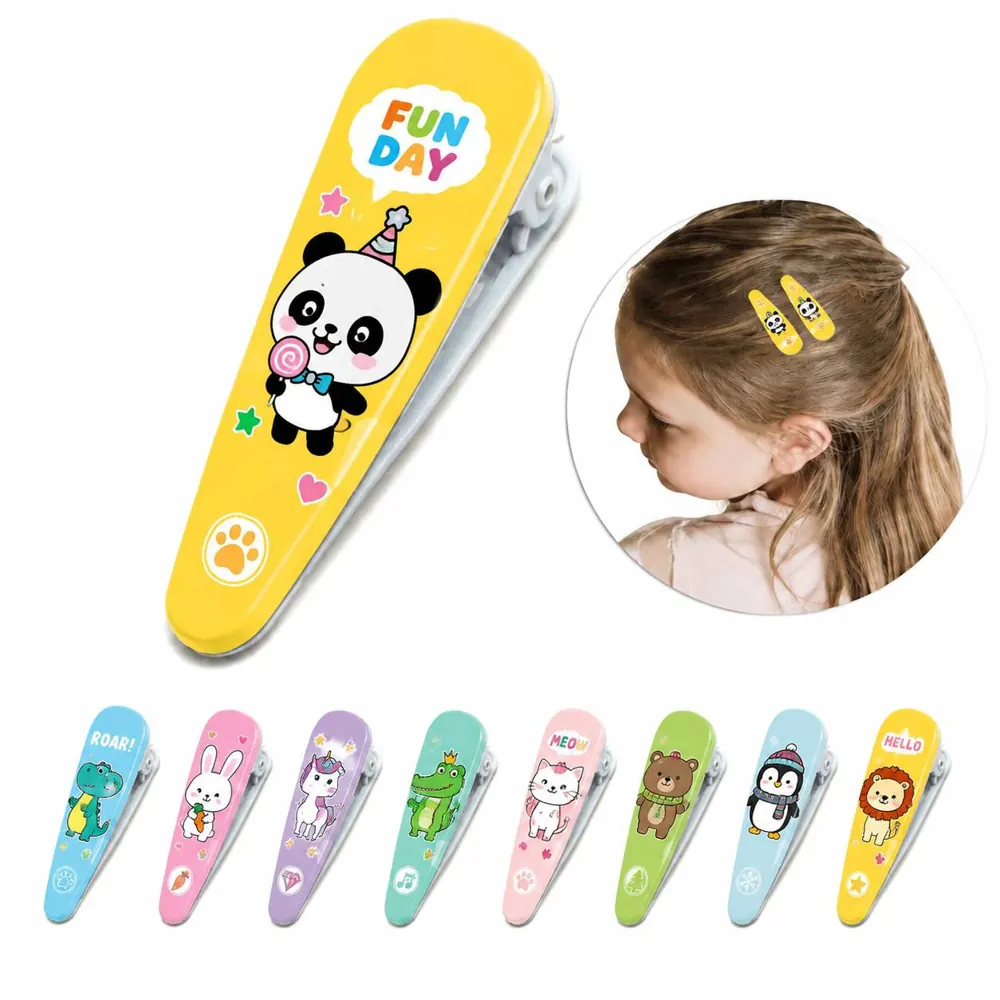 Custom Full Color ABS Snap Hair Clips, Durable Hold for All 2