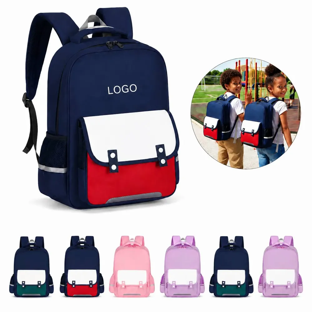 Kids Reflective School Satchel Backpack with Safety Strips
